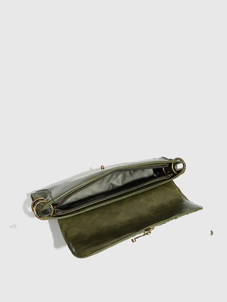 Bolso Clutch Retro Abatible con Cadena Dorada 6