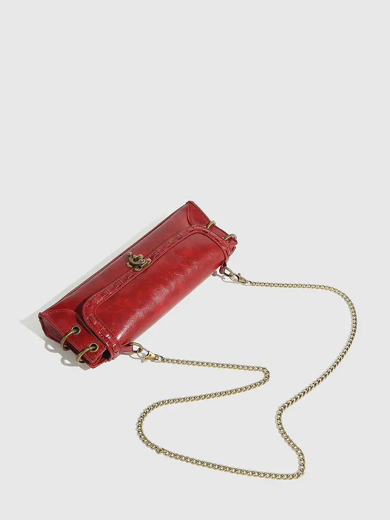 Bolso Clutch Retro Abatible con Cadena Dorada 11