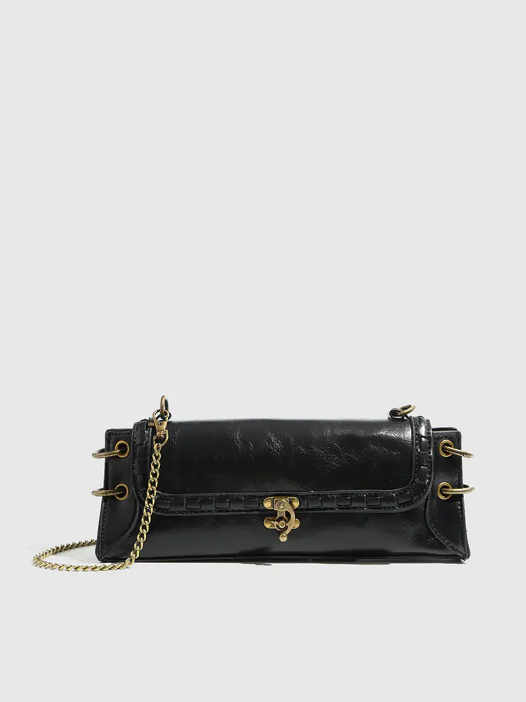 Bolso Clutch Retro Abatible con Cadena Dorada 13