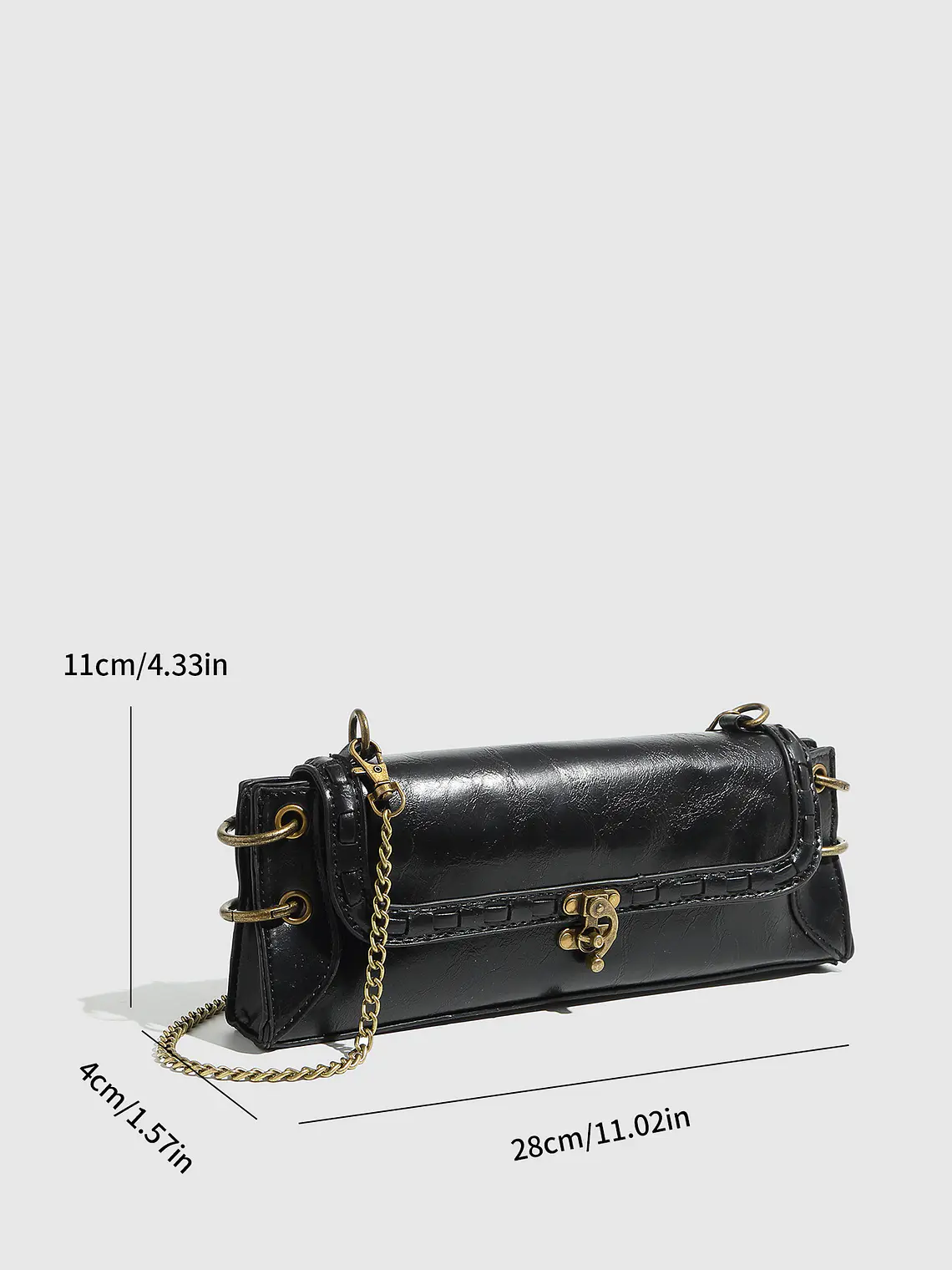 Bolso Clutch Retro Abatible con Cadena Dorada 15