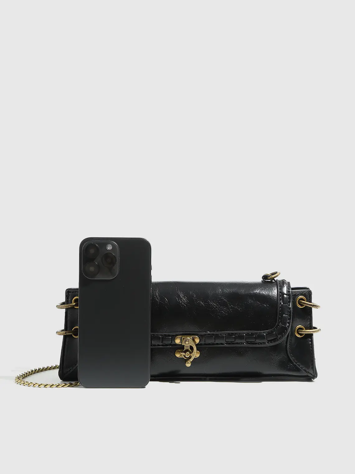 Bolso Clutch Retro Abatible con Cadena Dorada 16
