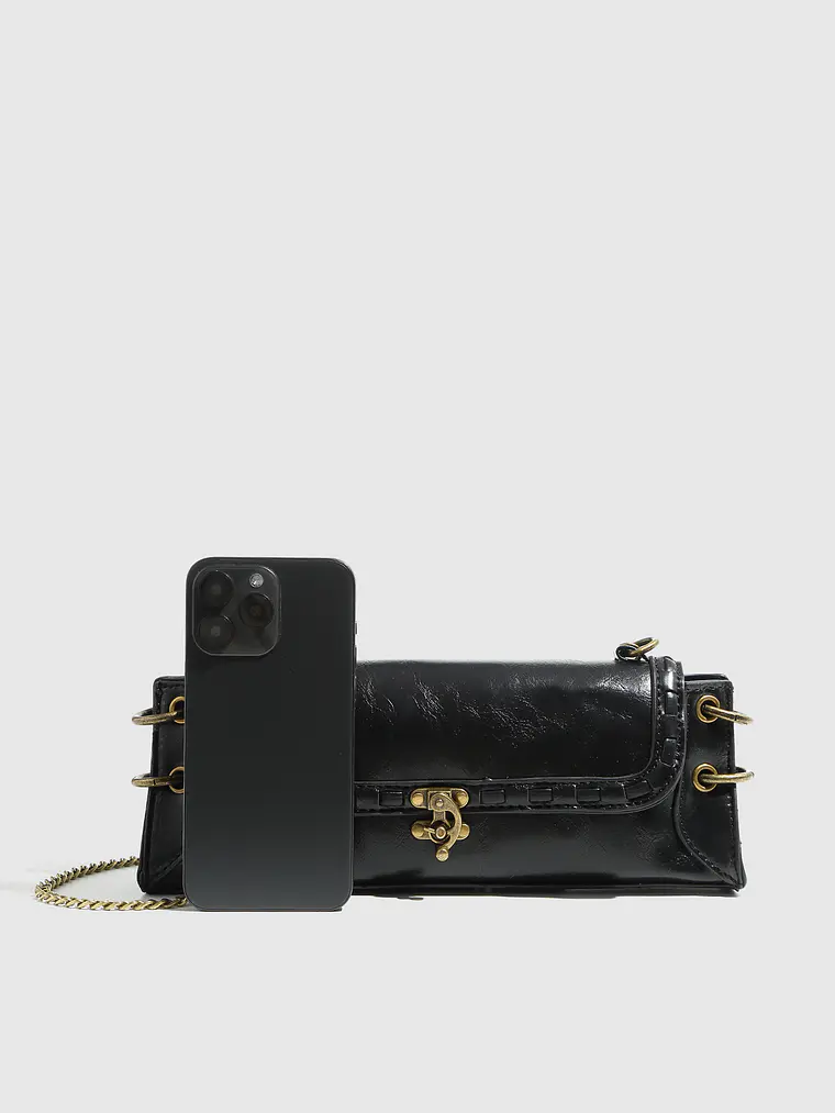 Bolso Clutch Retro Abatible con Cadena Dorada 16