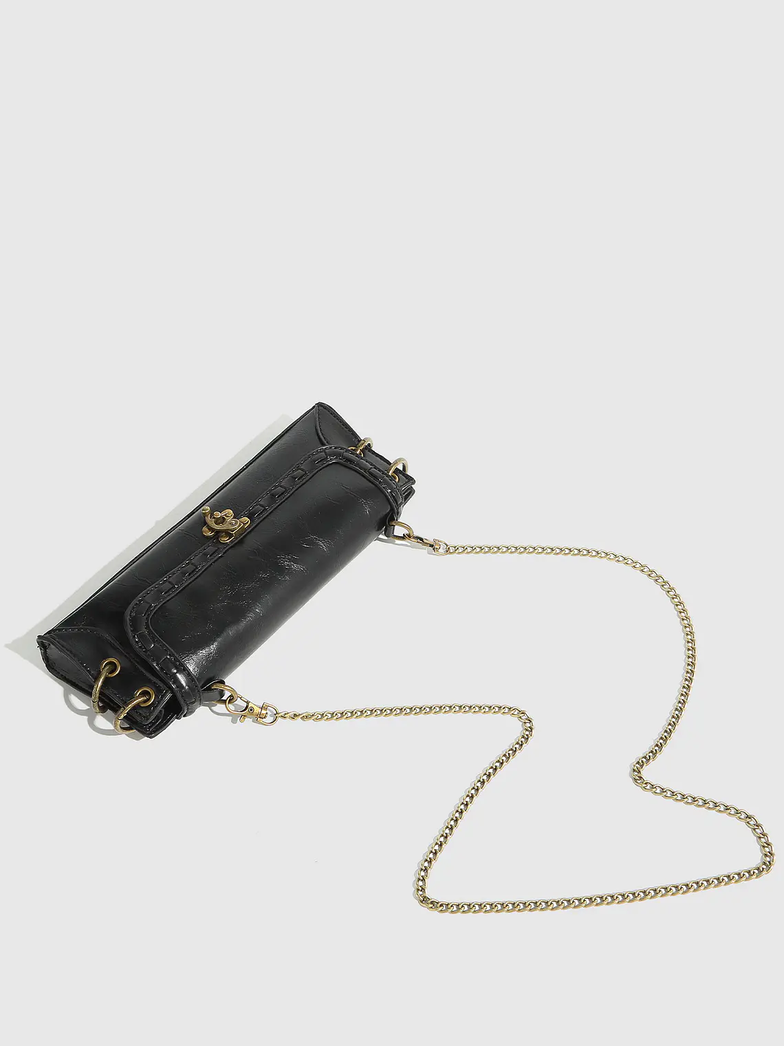 Bolso Clutch Retro Abatible con Cadena Dorada 17