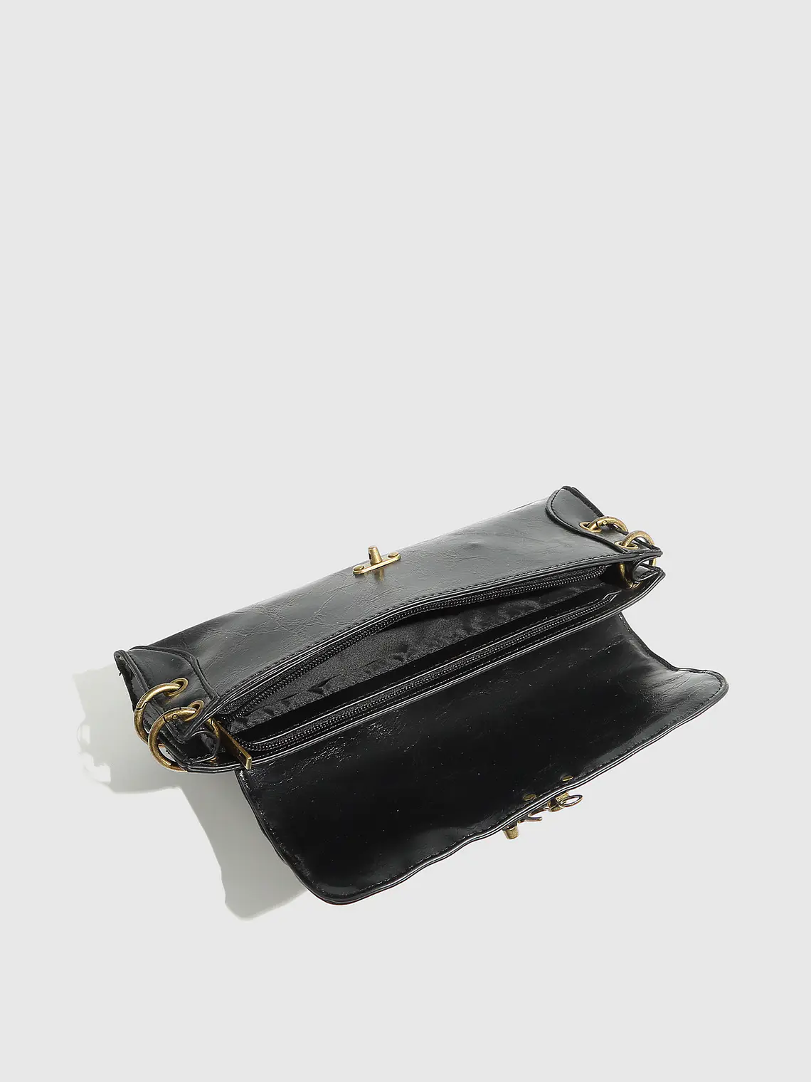 Bolso Clutch Retro Abatible con Cadena Dorada 18