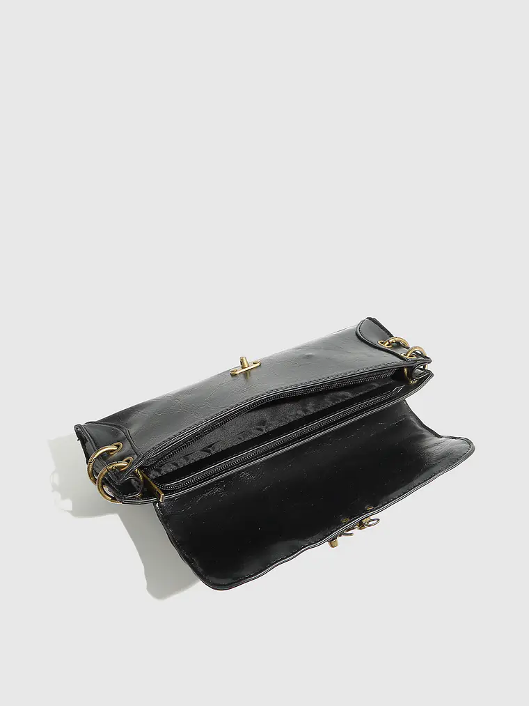 Bolso Clutch Retro Abatible con Cadena Dorada 18