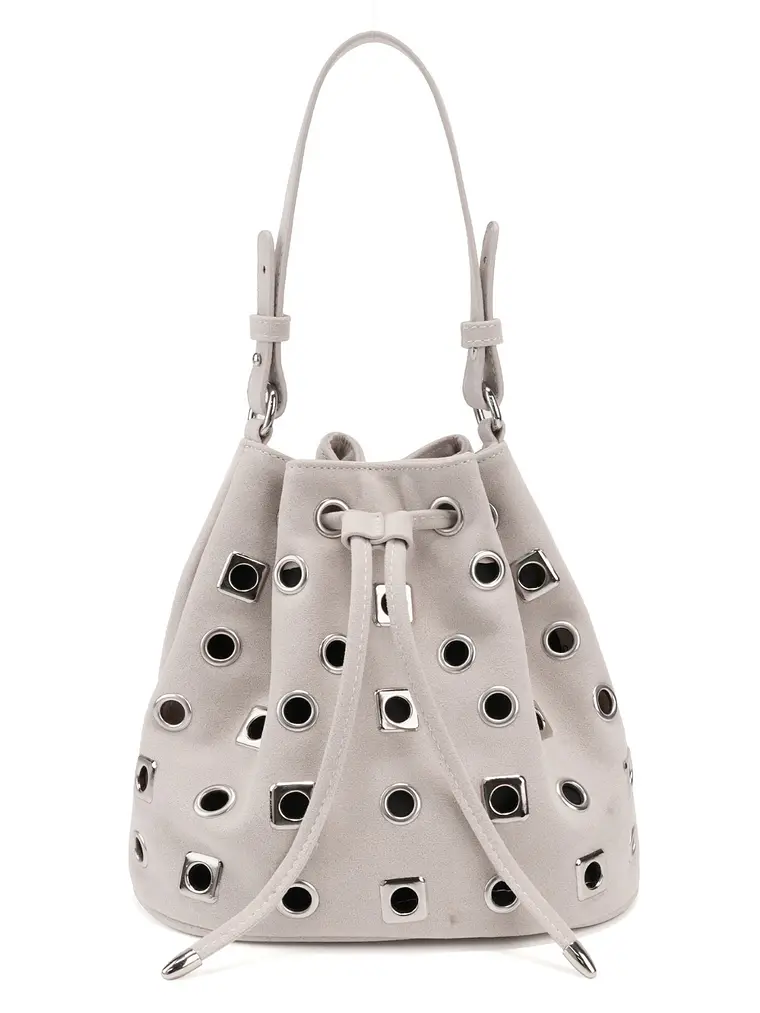 Bolso Bucket con Ojales Metálicos · Correa de Cadena · Estilo Urbano 11