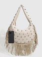 Bolso Hobo con Flecos y Tachas Doradas · Silueta Media Luna · Estilo Boho Urbano - Miniatura 6