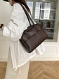 Bolso Bowling con Bolsillo Frontal · Asas Largas Dobles · Estilo Urbano Retro - Miniatura 7