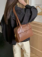 Bolso Bowling con Bolsillo Frontal · Asas Largas Dobles · Estilo Urbano Retro - Miniatura 11