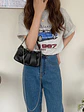Bolso Mini Fruncido con Asa Curva · Pliegues Suaves · Estilo Minimalista - Miniatura 2