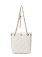 Bolso Bucket Mini Acolchado con Cadena Dorada y Detalle Floral - Miniatura 3