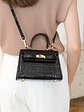 Mini Bolso Estructurado Croco · Cierre Metálico Dorado - Miniatura 5