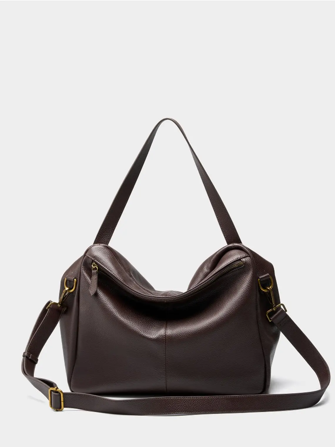 Bolso Hobo de Cuero · Solapa Suave · Volumen Relajado 9