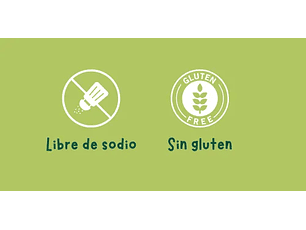 libre de sodio, sin gluten