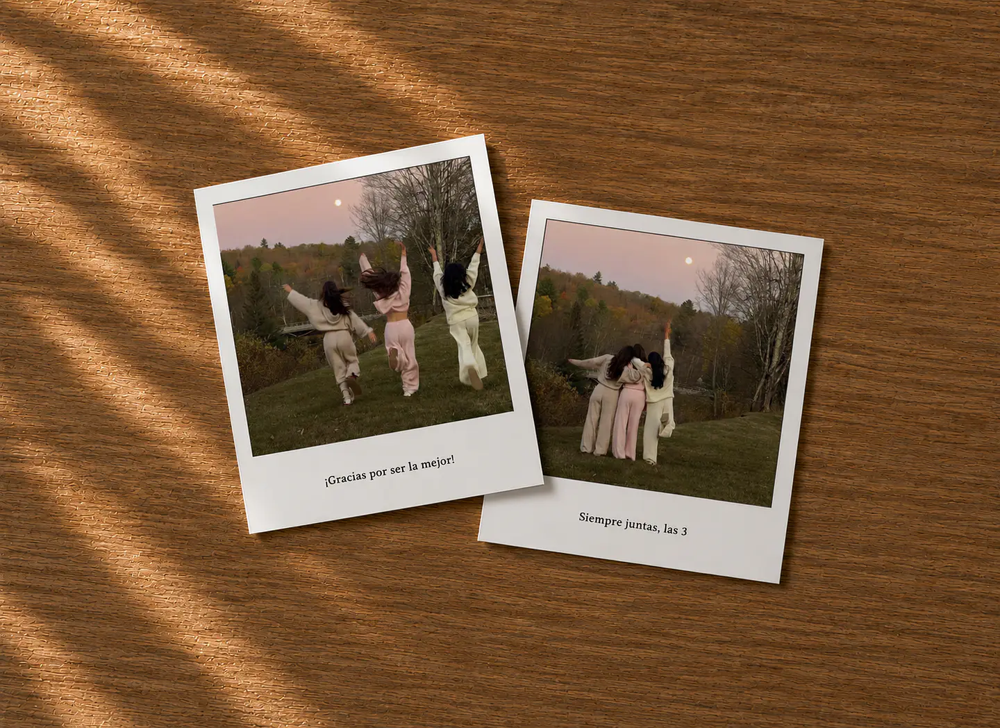 2 fotos polaroids con frase  1