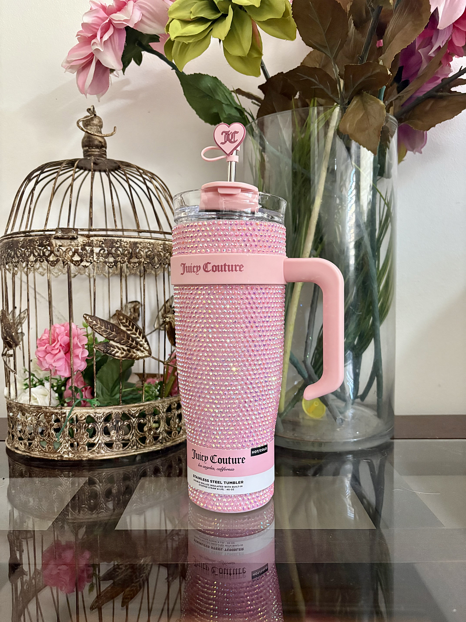 Vaso con brillo rosado Juicy Couture 1