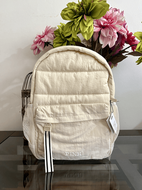 Mochila universitaria PINK blanca