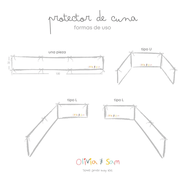 Protector Cuna Bicolor Celeste Empolvado 4