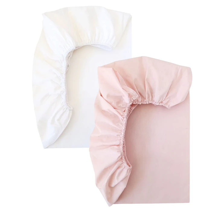 Pack Sábanas bajeras bicolor colecho rosa empolvado 1