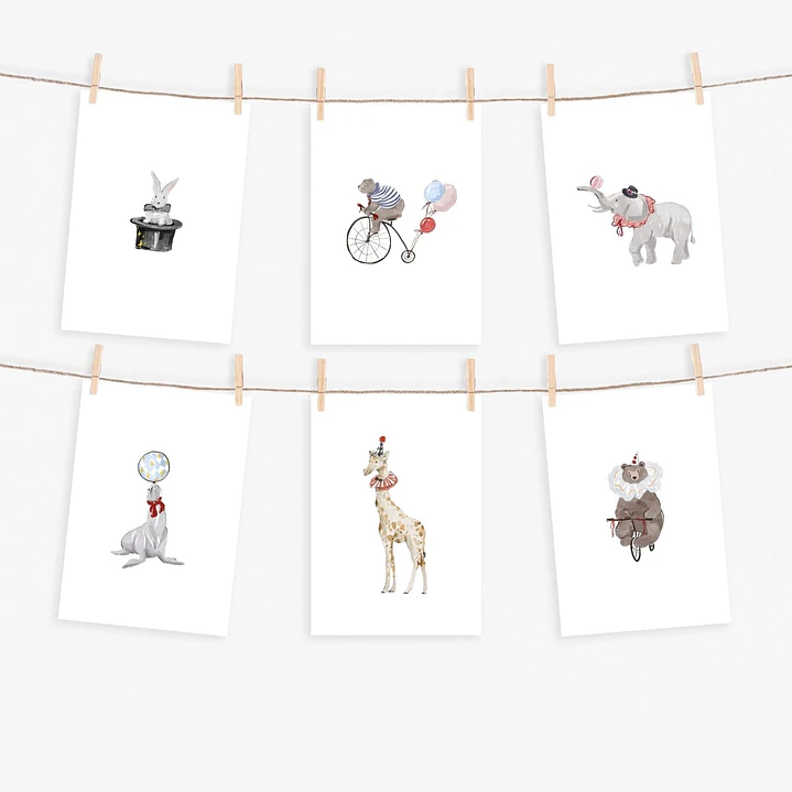 Set de 6 láminas Mon Petit Cirque 2