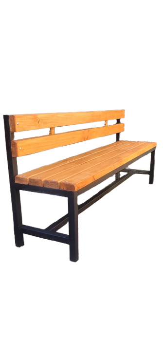 Banca metal madera con respaldo