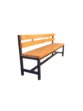 Banca metal madera con respaldo