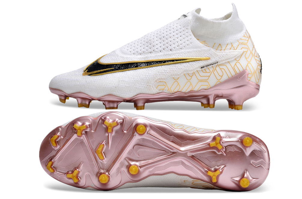 Nike Phantom GX Elite FG Branca e Dourada 