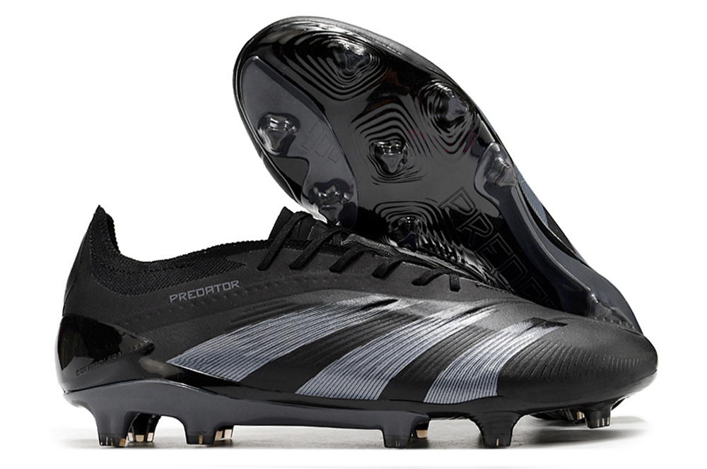 ADIDAS PREDATOR ELITE FG ALL BLACK LACELESS 1
