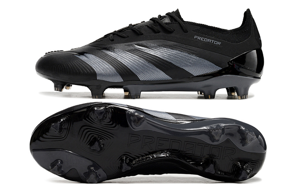 ADIDAS PREDATOR ELITE FG ALL BLACK LACELESS 5