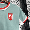 Kit Criança Atlético de Madrid Away 24/25 - Cinza/Vermelho