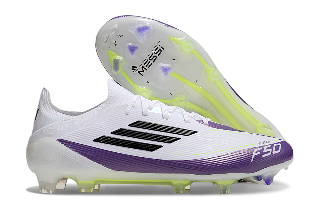 Chuteira Adidas F50 Elite FG - Ed. Messi - Branca/Azul/Amarela 1