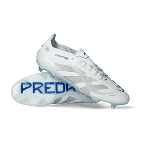 Chuteira Adidas Predator Elite LL FG - Polar Pack - Branca/Azul - COPIE