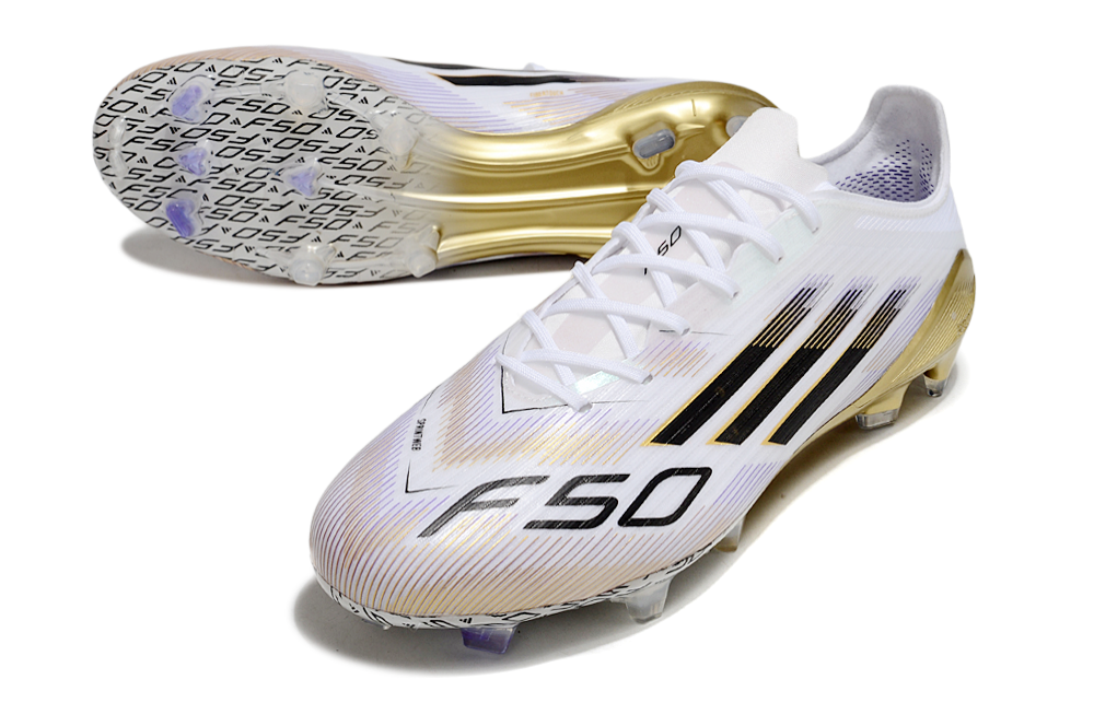 Chuteiras Adidas F50 Elite FG - Branca/Dourada  2