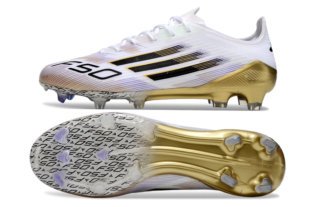 Chuteiras Adidas F50 Elite FG - Branca/Dourada  6