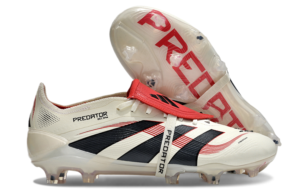 Chuteira Adidas Predator 25º Generation FG Elite Tongue - Branca/Preta/Vermelho  1