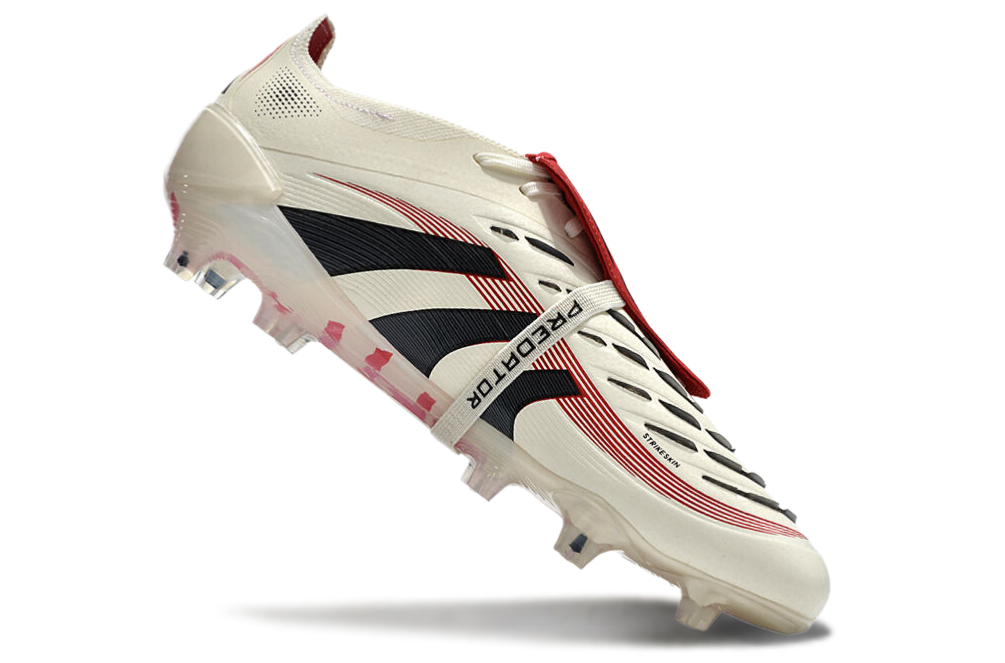 Chuteira Adidas Predator 25º Generation FG Elite Tongue - Branca/Preta/Vermelho  4