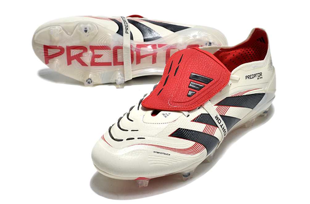 Chuteira Adidas Predator 25º Generation FG Elite Tongue - Branca/Preta/Vermelho  6