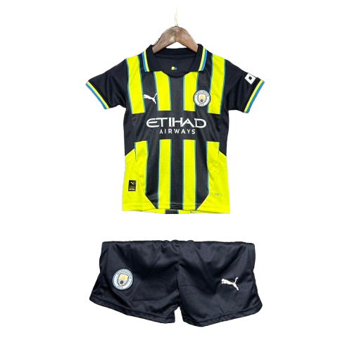 Kit Criança Manchester City Away Kit 24/25 - Amarelo/Preto 1