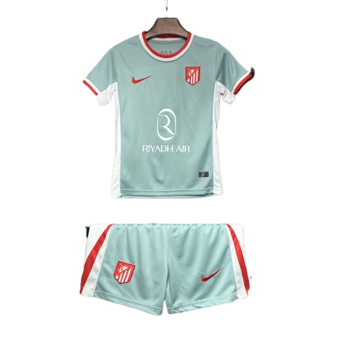 Kit Criança Atlético de Madrid Away 24/25 - Cinza/Vermelho 1