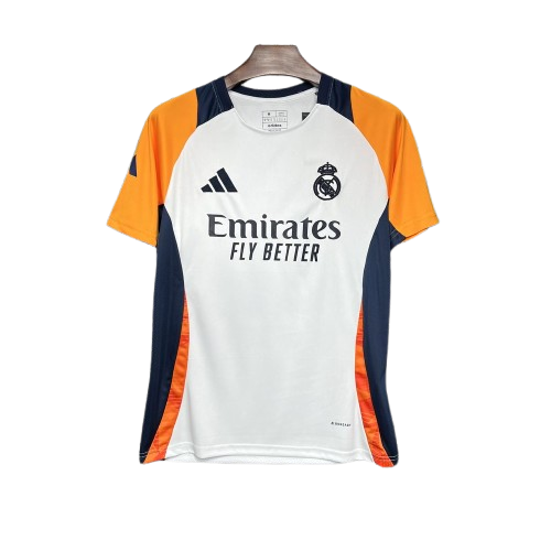 Camisola Real Madrid Treino 24/25 - Branca/Laranja/Azul 1