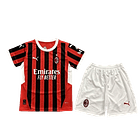 Kit Criança Principal Milan 24-25 Vermelha e Preta 1
