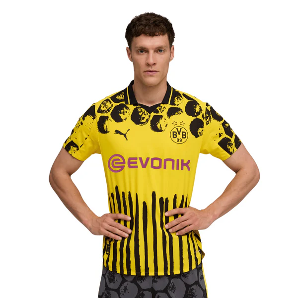 Camisola Principal Borussia Dortmund 25/26 Puma - Amarela/Preta - World Cup 3