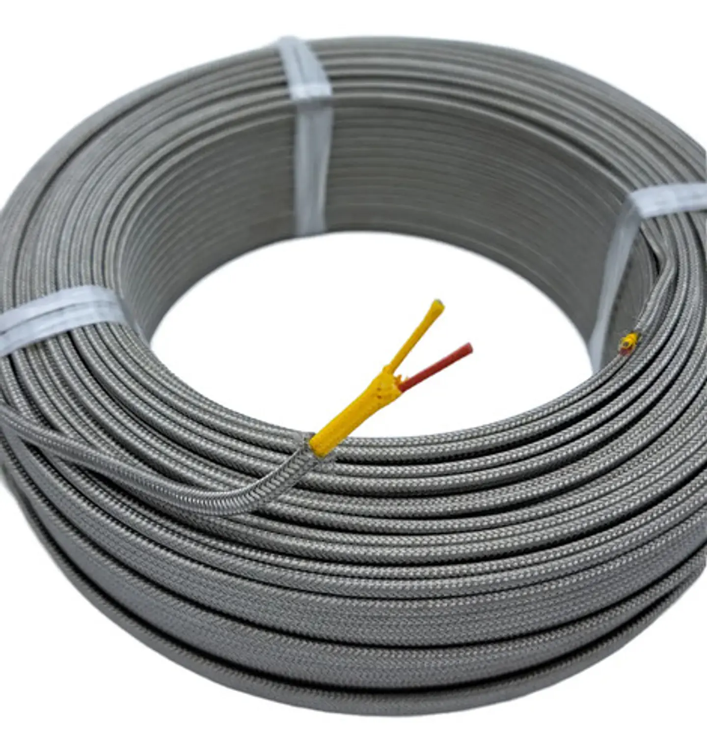 50 Meters Type K Thermocouple Cable with Fiber and Mesh, 20 Gauge 1