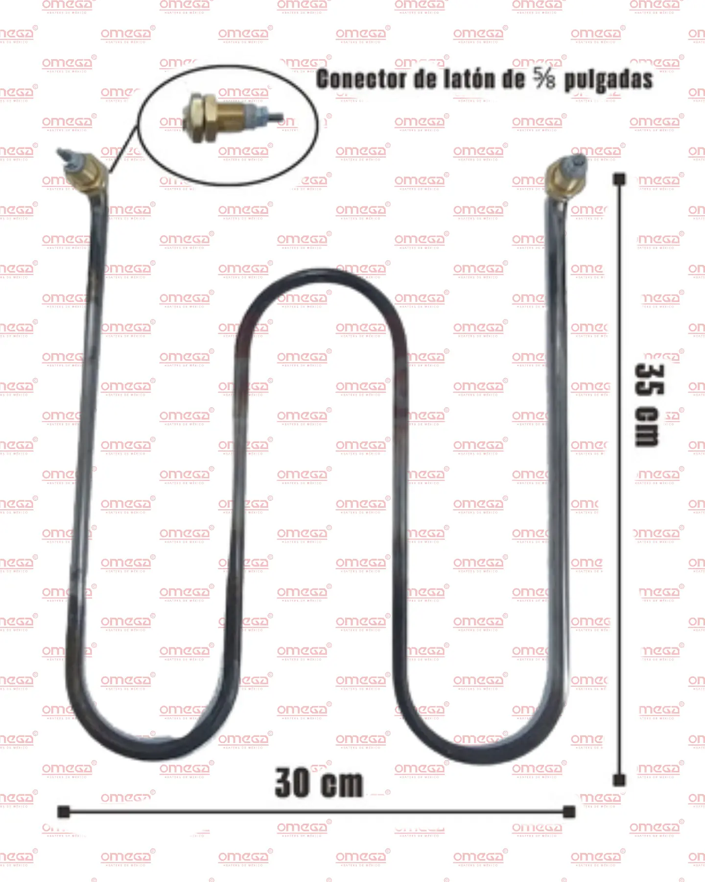 Resistencia Tubular para Baño María Tipo W | 2000 W | 120V 1