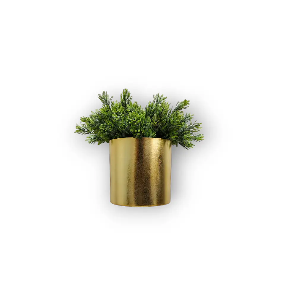 Matero Plástico Cilindro Metalizado de 21 cm 7