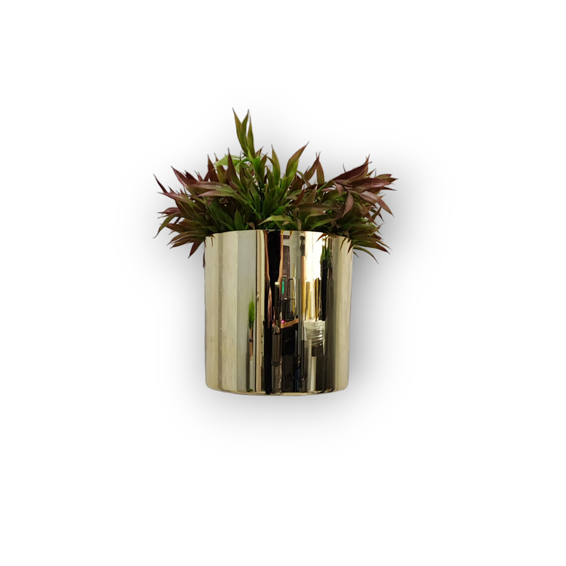 Matero Plástico Cilindro Metalizado de 21 cm 3