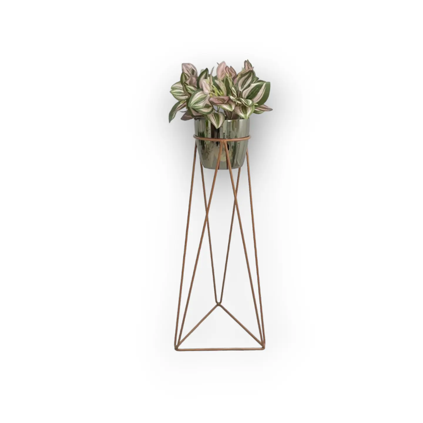 Base Acamar Cobre 70 cm Con Matero Metalizado 3