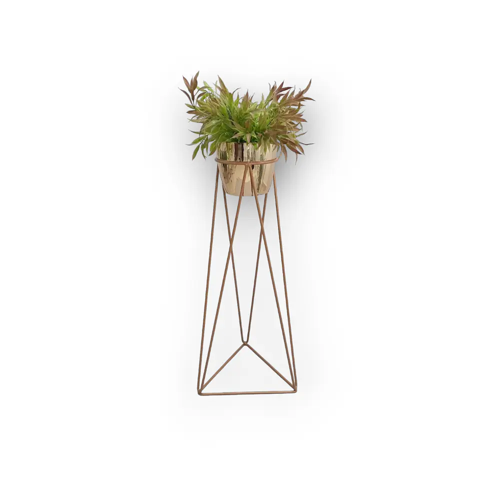 Base Acamar Cobre 70 cm Con Matero Metalizado 4