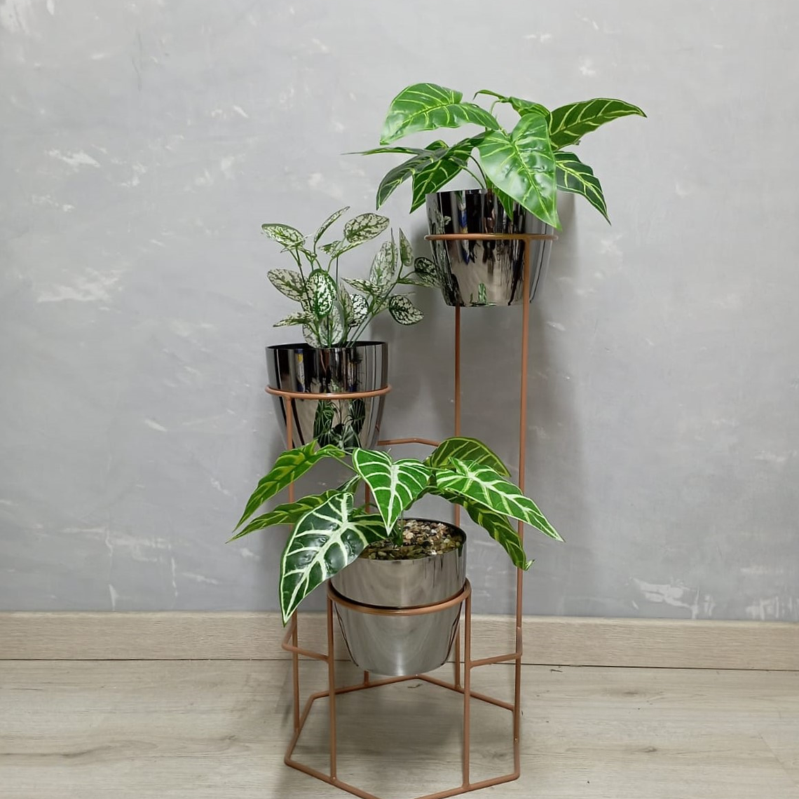 Base Dumar con 3 Materos Metalizados 3