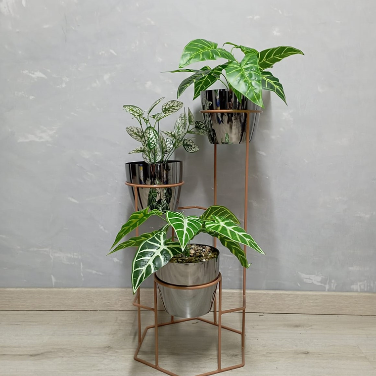 Base Dumar con 3 Materos Metalizados 3